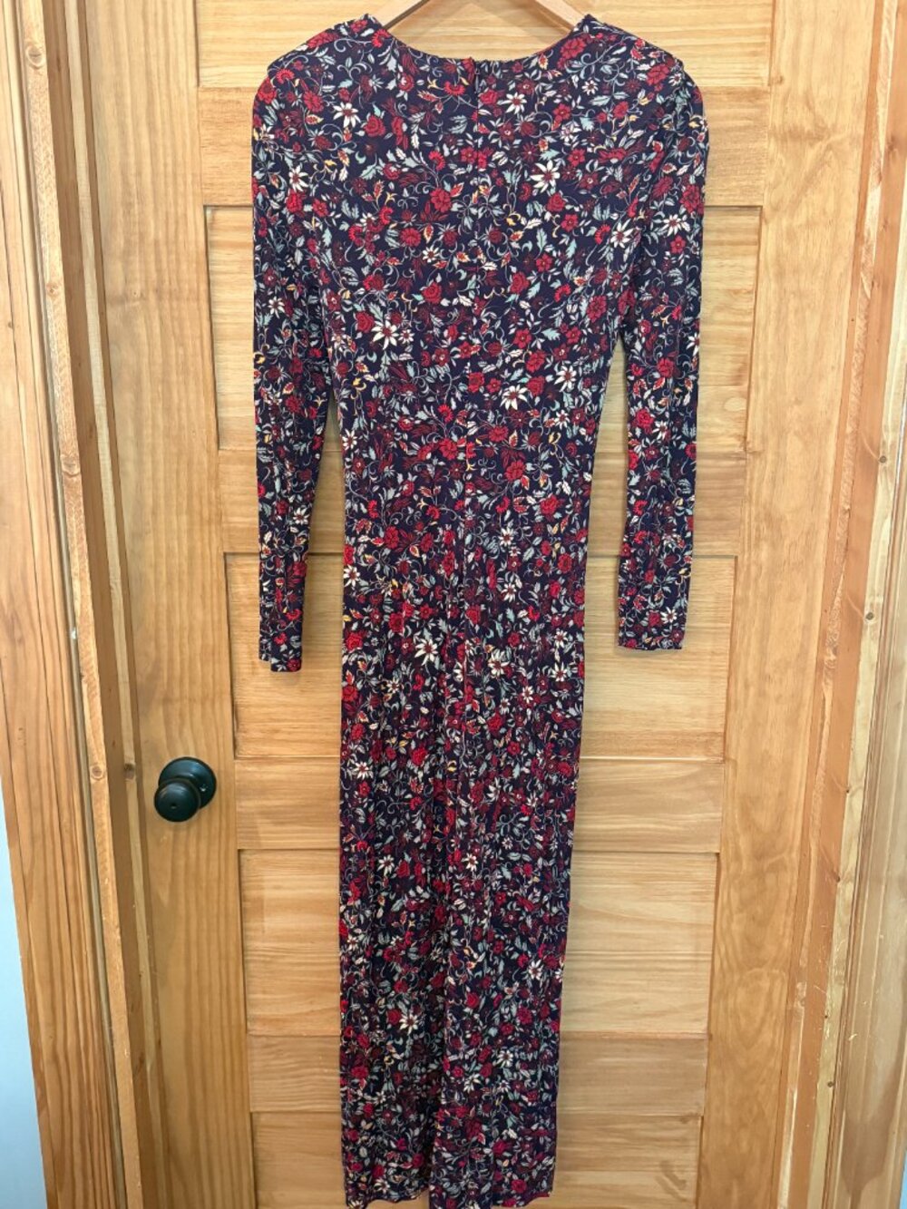 Farm Rio Chelsea Garden Floral Applique Long Sleeve Jersey Midi Dress size XS - Picture 10 of 13